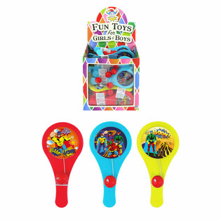 Superhelden Paddle Ball Spiel - Display (96 Stk.)