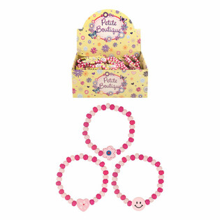 Holz Smiley Mädchen Armbänder Display (120 Stk.)