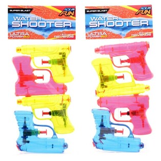 Aqua Fun Wasserpistolen Set - 4 Stück, 11 cm