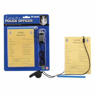 Polizei Strafzettel-Block Set mit Bleistift und Pfeife (12 Stk.)