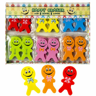 2-teilige fr&ouml;hliche Smiley Radiergummi (36 Stk.)