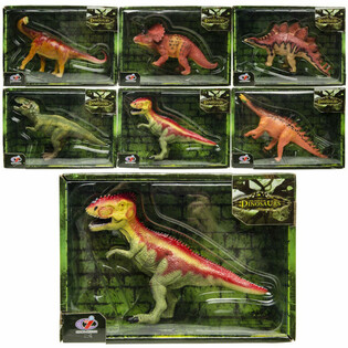 Dinosaurier Spielfiguren - Luxus Geschenkbox - Verschiedene Arten (6er Set)