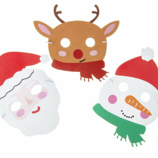 Weihnachts-Schaummasken Mix - Weihnachtsmann, Rentier & Schneemann (48 Stk.)