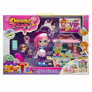 DONUTS-LADEN-SPIELSET MIT PUPPE UND VIEL ZUBEH&Ouml;R - IN EINER LUXURI&Ouml;SEN GESCHENKBOX (2-teilig)