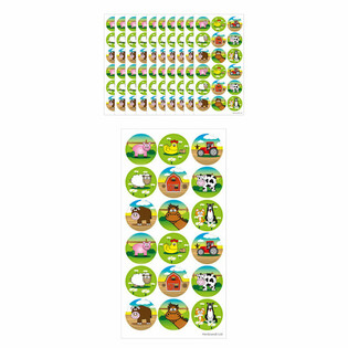 FUN STICKERS - BAUERNHOF TIERE - 18 STICKER PRO BOGEN (10 Stk.)
