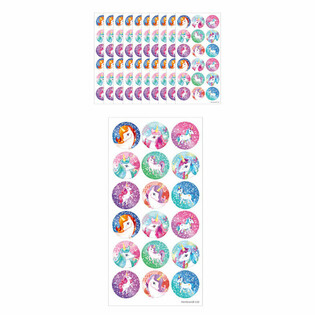 FUN STICKERS - EINHORN / UNICORN STICKER - 18 STICKER PRO BOGEN (10 Stk.)