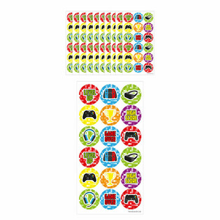 Gamer Fun Sticker - 10 B&ouml;gen mit je 18 Aufklebern