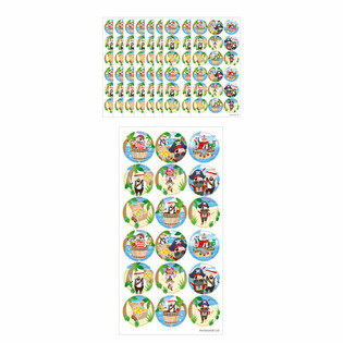 FUN STICKERS - PIRATEN-STICKER - 18 AUFKLEBER PRO BOGEN (10 Stk.)