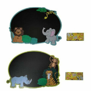Wildtiere Kreidetafel mit Kreide - Display 24 Stück
