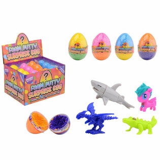 FOAM PUTTY &Uuml;BERRASCHUNGSEI - MIT &Uuml;BERRASCHUNGSSPIELZEUG IM DISPLAY (24 Stk.)