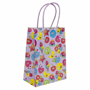 Smiley Papier Geschenktüten - 16x9x22 cm (12 Stück)