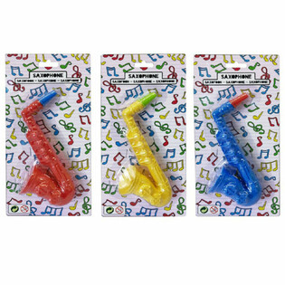 Saxophon Spielzeug - 16 cm - Gemischte Farben - Auf Karte (12 Stk.)