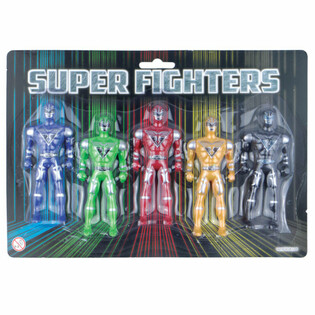 SUPER FIGHTERS - 5 ACTIONFIGUREN AUF KARTE (6 Stk.)