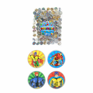Mix Super Hero / Super Heroes - H&uuml;pfb&auml;lle &Oslash;3,3 cm (100 Stk.)