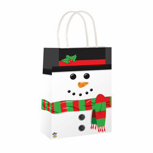Weihnachts Schneemann Papiert&uuml;ten mit Henkeln (24er-Pack)