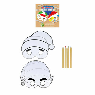 ECO FRIENDLY Bemalbare Weihnachtsmaske mit 4 Bleistiften (12er-Pack)