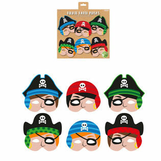 ECO FRIENDLY Piraten Papiermasken - 12 Stück Sortiert