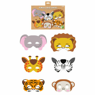 UMWELTFREUNDLICHE DSCHUNGELTIER-PAPIERMASKEN (12 STK.)