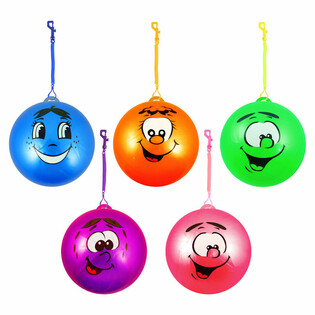 Smiley-Face-Bungee-Ball mit Schnur Ø 23 cm (24 Stück)