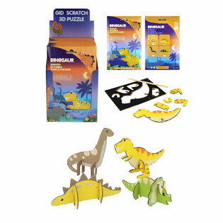 SCRATCH 3D Dinosaurier Puzzles - Display (18 Stk.)