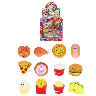 KRABBELKISTE SQUISHY - FAST FOOD FIGUREN - IM DISPLAY (60 Stk.)