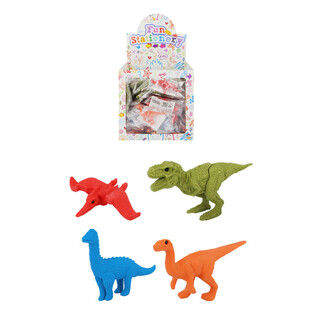 RADIERGUMMI - MODELL: DINOSAURIER MIX - IM DISPLAY (80 Stk.)