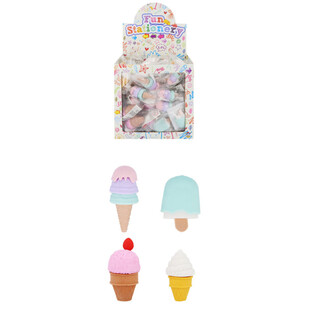 RADIERGUMMI - MODELL: MIX ICE CREAM - IM DISPLAY (100 Stk.)