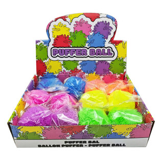 KUGELBALL MIT KRÄFTIGEN FARBEN - 8CM - IM DISPLAY (12STK.)