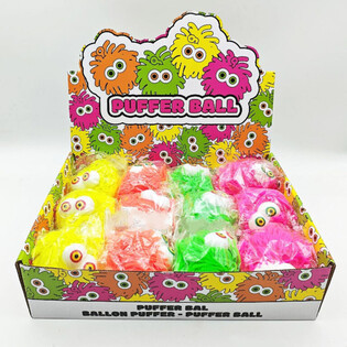 KUGELBALL MIT AUGEN - 10CM - IM DISPLAY (12STK.)