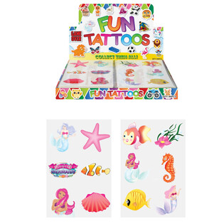 FUN TATTOOS - MODELL: MEERJUNGFRAU / MERMAID IM DISPLAY (96 Stk.)