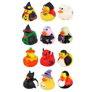 Halloween Badeenten Mix (12 Stück) - 6 x 5 cm