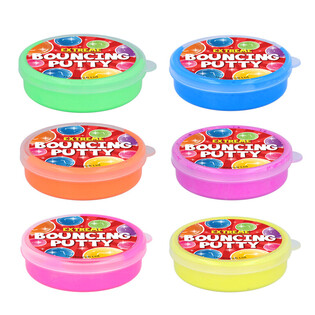 Springende Knete Bouncing Putty, 10g - Farb-Mix (6 Stk.)