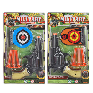 Milit&auml;r Pistolen-Set mit Saugnapfpfeilen & Zielscheiben (6 Stk)