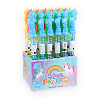 GROẞE SEIFENBLASEN-ST&Auml;BE EINHORN 35 CM IN DISPLAY (24 Stk.)