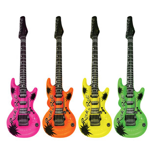 Aufblasbare Gitarre Neon-Mix - 95cm (12 St&uuml;ck)