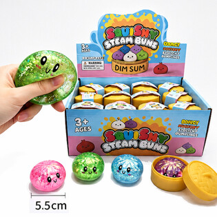 RAGE - Squishy GLITTER Bun Dumplings KLEIN (Gr&ouml;&szlig;e 5.5 x 5.5 x 3 cm) - Viral 2026 Fidget Toy (24 Stk.)