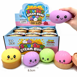 RAGE - Squishy Bun Dumplings GRO&szlig; (Gr. 8.5x8.5x4.8 cm) - Viral 2026 Fidget Toy (12er Display)