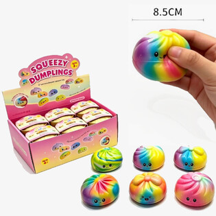RAGE - Squishy REGENBOGEN Bun Dumplings GROSS - PU FOAM EDITION 8,5cm (12 Stk.)
