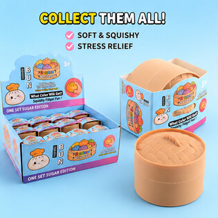RAGE - Squishy SUGAR EDITION Bun Dumplings KLEIN (5.3 x 5.3 x 4.1 cm) Viral 2026 Fidget Toy (24 St.)