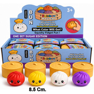 RAGE - Squishy SUGAR EDITION Bun Dumplings GROSS (8.5 x 8.5 x 4.8 cm) - Viral 2026 Fidget Toy (12 Stk.)