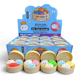 RAGE - Squishy MINI&rsquo;S EDITION Bun Dumplings KLEIN (5.3 x 5.3 x 4.1 cm) Viral 2026 Fidget Toy (24er-Set)