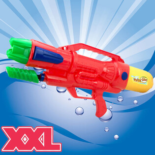 XXL WASSERPISTOLE - SUPER SOAKER WASSERPISTOLE - ABM: 63.5 x 10 x 26 CM - DOPPEL-SCHUSS WATERGUN (1 Stk.)