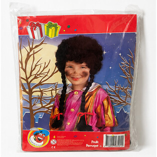 KINDER PIET-PERÜCKE MIT SCHWARZEN LOCKEN & 2 ZÖPFEN (1 Stk.)