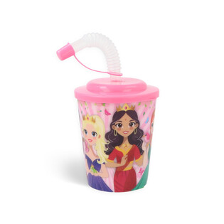 TRINKBECHER / EISBECHER MIT STROHHALM – PRINZESSINNEN (12 Stk.)