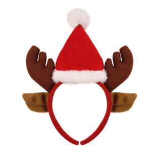 WEIHNACHTS-RENTIER-HAARREIF MIT WEIHNACHTSMÜTZE (48 Stk.)