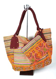 B-Fair Brokattasche Groß Rot - Handgefertigte Schultertasche