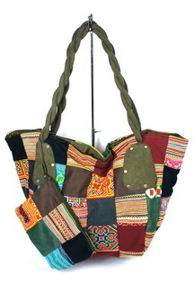 B-FAIR Patchwork-Tasche gro&szlig; gr&uuml;n (1 Stk.)