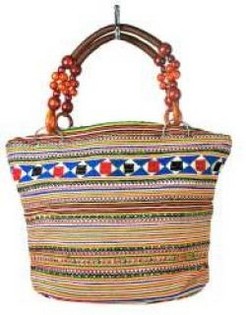 B-FAIR Tasche Beads mit Perlenhenkel - Braun (1 Stk.)