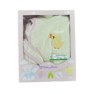 BABY BOW Kinderbademantel Gelb / Rosa