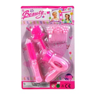 Friseur-Spielset f&uuml;r M&auml;dchen auf Karte (6-teilig)
